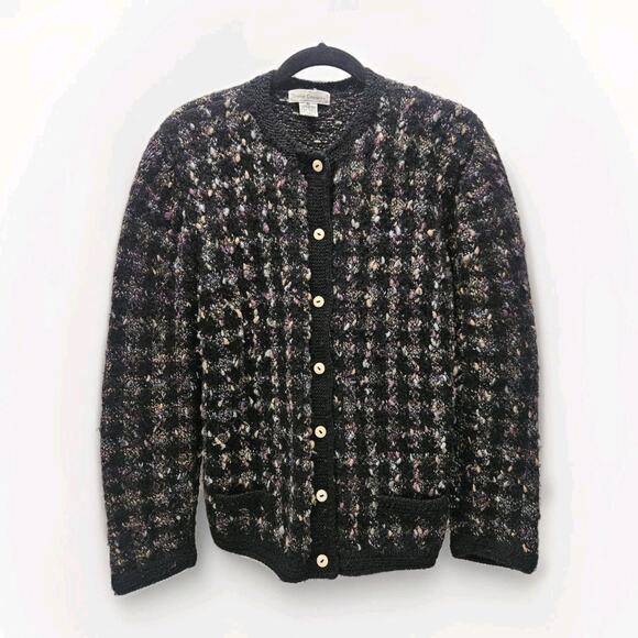 Vtg South Wool Pure Virgin Wool Handknitted Cardigan Sweater Sz M Made Uruguay - Picture 2 of 9